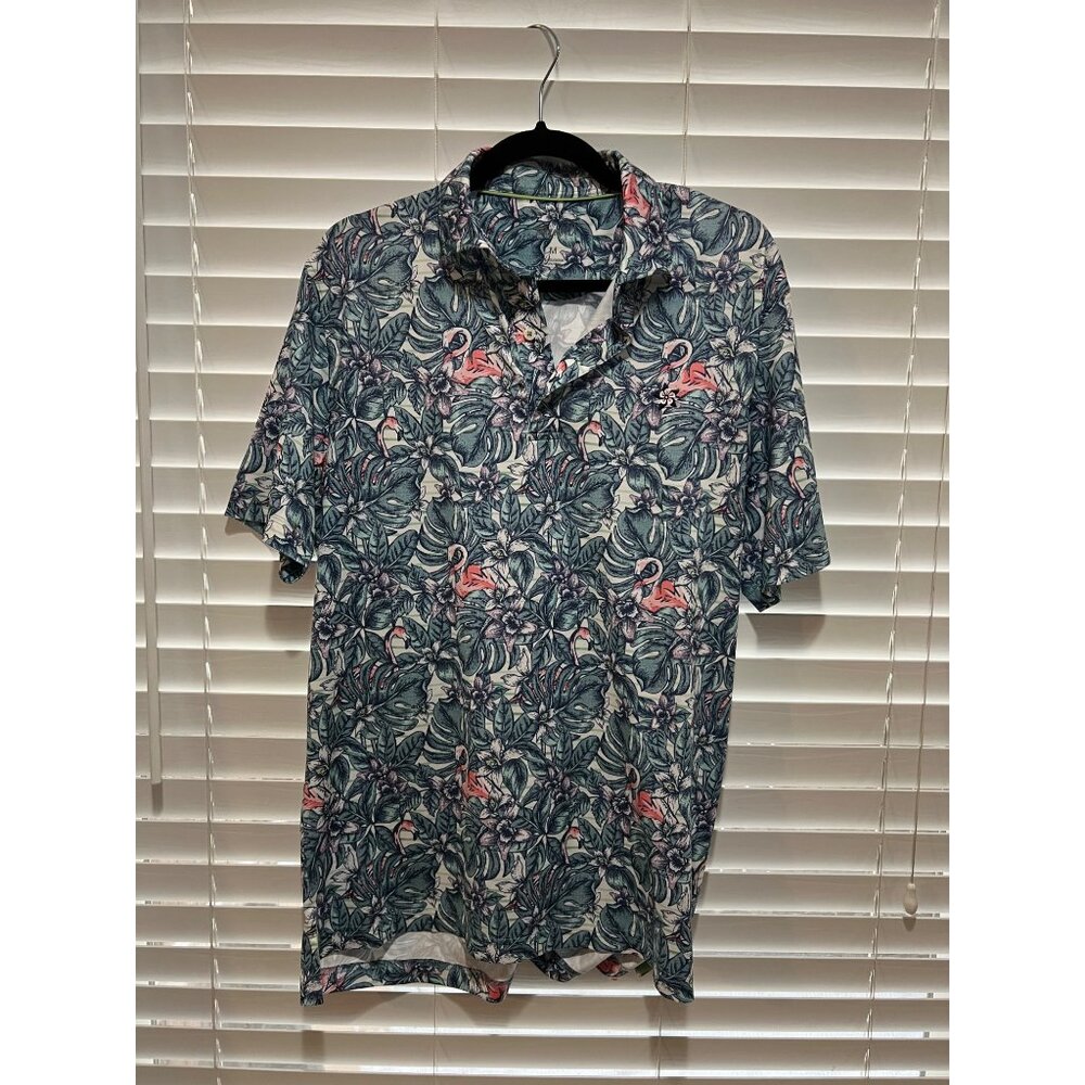 Johnnie-O Hawaiian Floral Polo Shirt - Size M‎